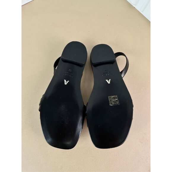 1017 Alyx 9SM Black Flat Sandals With Buckle Square Toe Vero Cuoio Womens - Picture 5 of 9